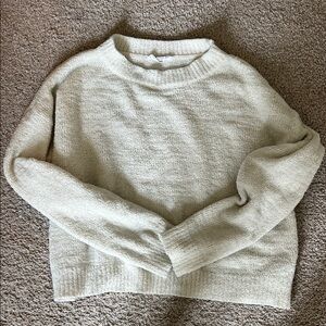 White Cozy Women's Crewneck Sweater
